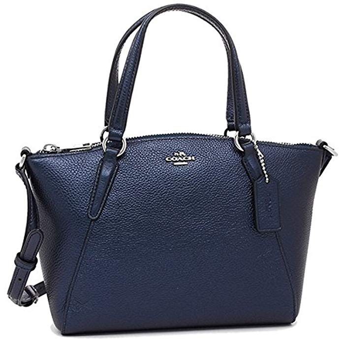 COACH MINI KELSEY SATCHEL IN METALLIC PEBBLE LEATHER , F22316, NAVY Review